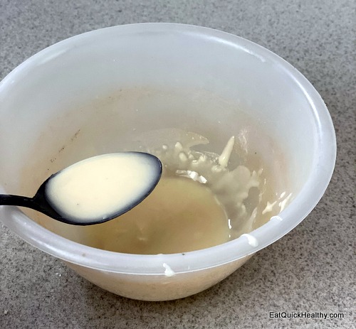 Melted coconut butter in a bowl